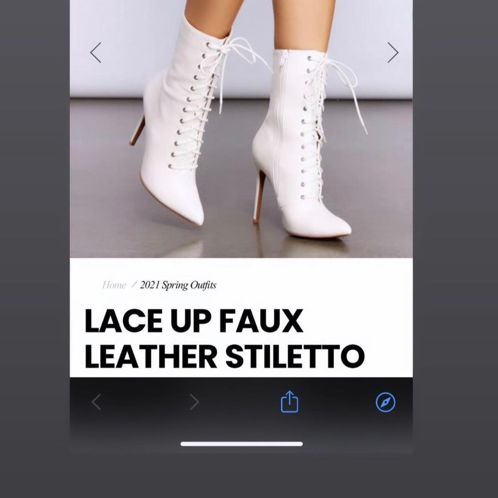 Lace up Faux Leather Stiletto Boots